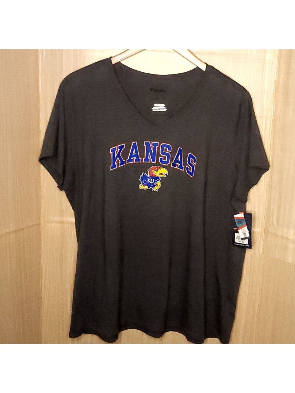 Fanatics Womens New Grey University Of Kansas Top 3XL